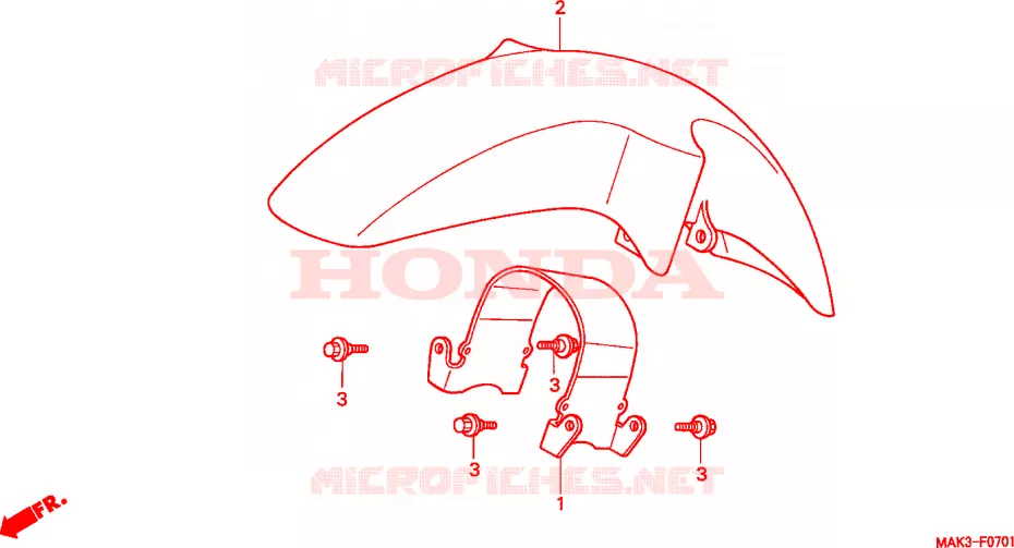 VOOR STROOMLIJNKAP(2) Honda MOTO 650 FX 1999  FX650X