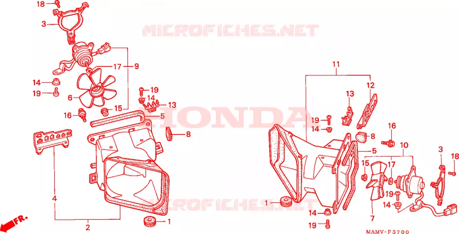 KOELVENTILATOR Honda MOTO 1500 GOLD-WING 2000  GL1500AY