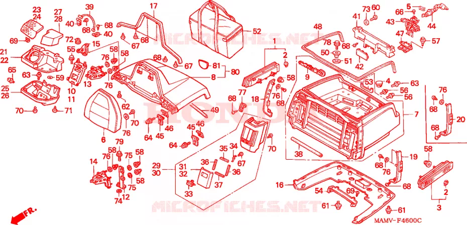 KOFFERBAK BOX Honda MOTO 1500 GOLD-WING 1999  GL1500AX