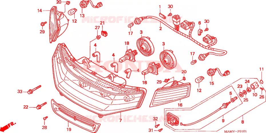 KOPLAMP Honda MOTO 1500 GOLD-WING 2000  GL1500AY