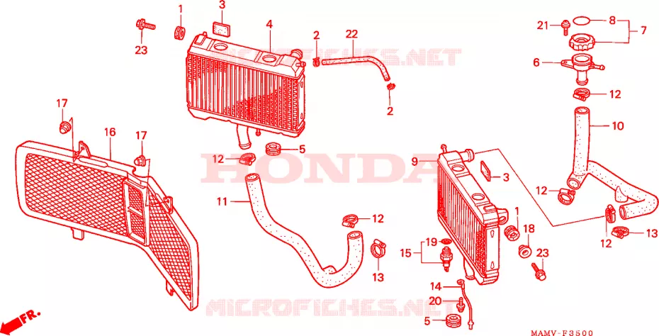 RADIATOR Honda MOTO 1500 GOLD-WING 1999  GL1500AX