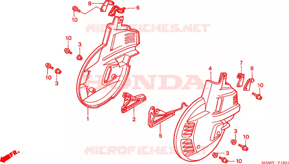 VOOR WIEL AFDEKKING (CL1500AW/SEW) Honda MOTO 1500 GOLD-WING 2000  GL1500AY