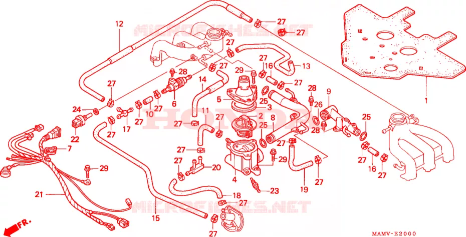 WATER PIJP/THERMOSTAAT Honda MOTO 1500 GOLD-WING 2000  GL1500AY