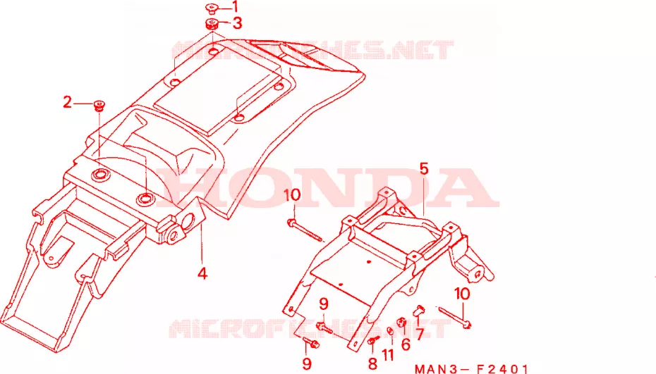 ACHTER STROOMLIJNKAP(2) Honda MOTO 500 NX 1996  NX500T