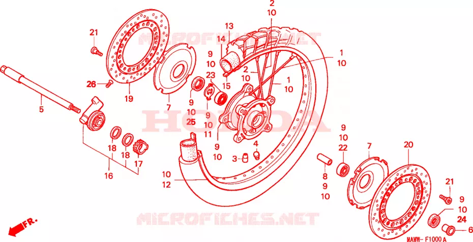 VOOR WIEL Honda MOTO 600 TRANSALP 1999  XL600VX