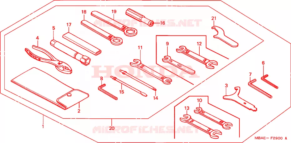 GEREEDSCHAP Honda MOTO 750 SHADOW 2001  VT750CD31
