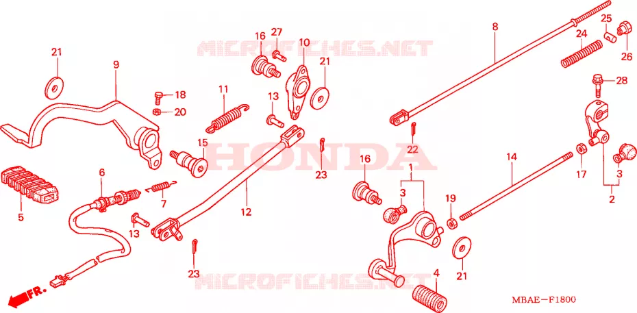 PEDAAL Honda MOTO 750 SHADOW 2001  VT750C31