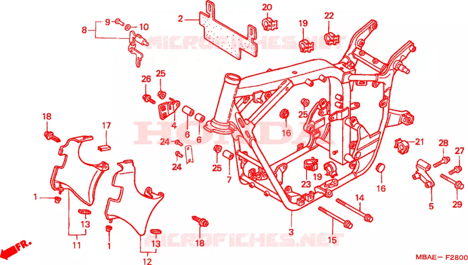 FRAME CHASSIS Honda MOTO 750 SHADOW 1999  VT750C3Y