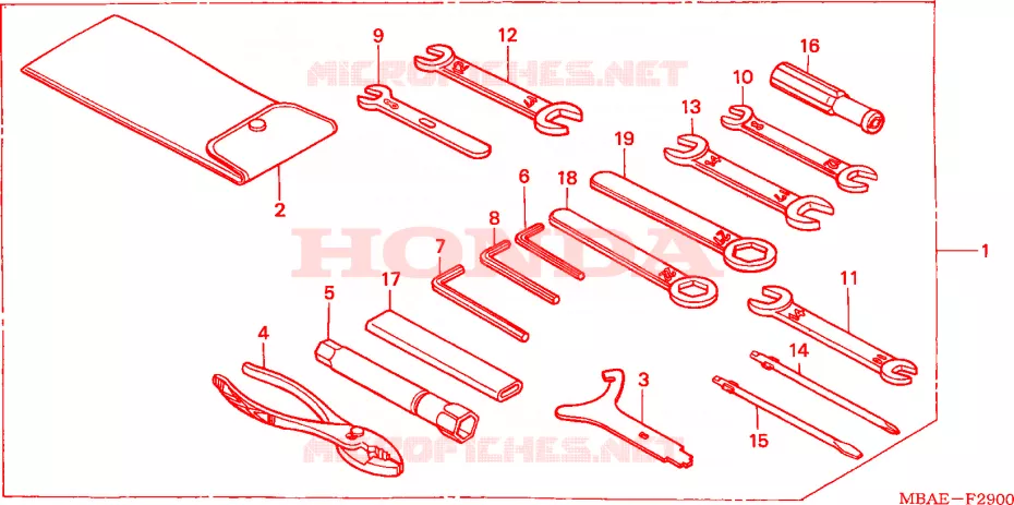 GEREEDSCHAP Honda MOTO 750 SHADOW 2001  VT750C2Y