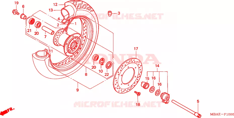 VOOR WIEL Honda MOTO 750 SHADOW 2001  VT750C2Y