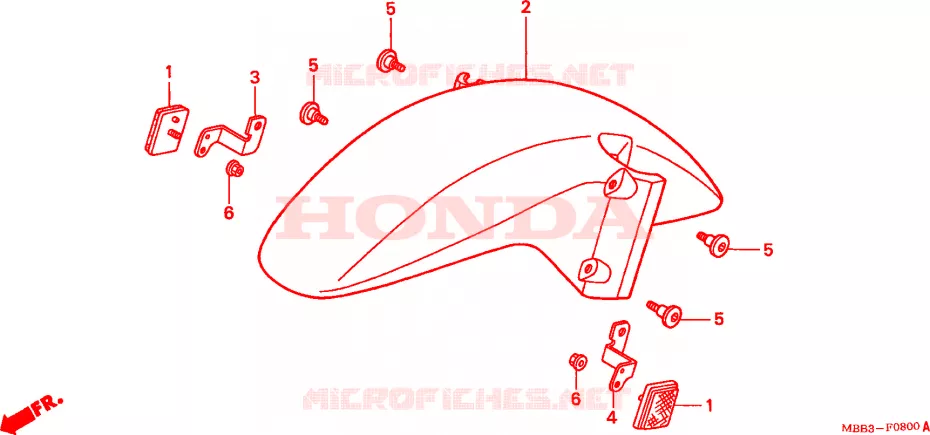 VOOR STROOMLIJNKAP Honda MOTO 1000 VTR 2004  VTR1000F3