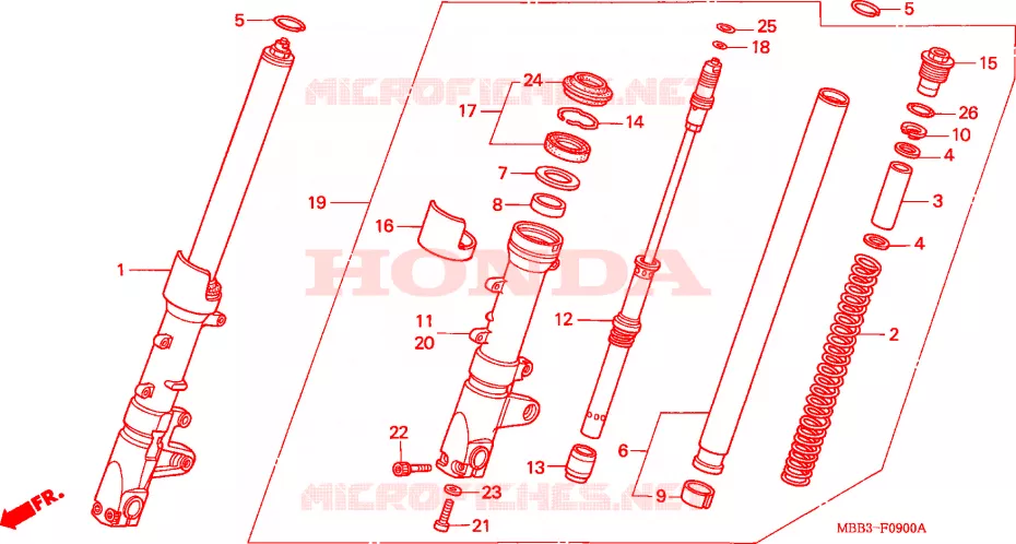VOOR VORK Honda MOTO 1000 VTR 2004  VTR1000F3