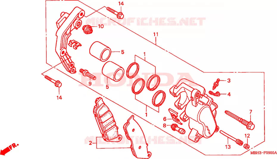 VOOR REMKLAUW Honda MOTO 1100 SHADOW 2000  VT1100C3Y