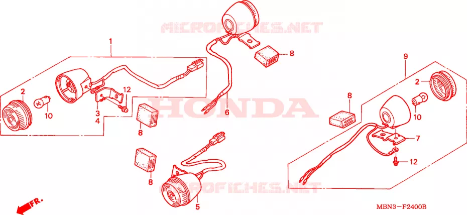 KNIPPERLICHT(DK) Honda MOTO 650 XR 2006  XR650R6