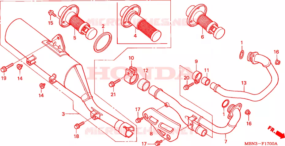 UITLAATDEMPER Honda MOTO 650 XR 2004  XR650R4