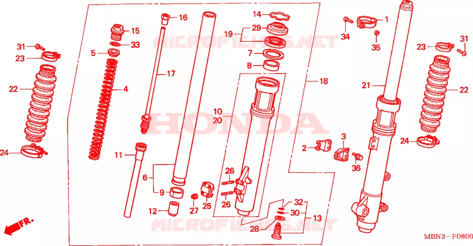 VOOR VORK Honda MOTO 650 XR 2000  XR650RY