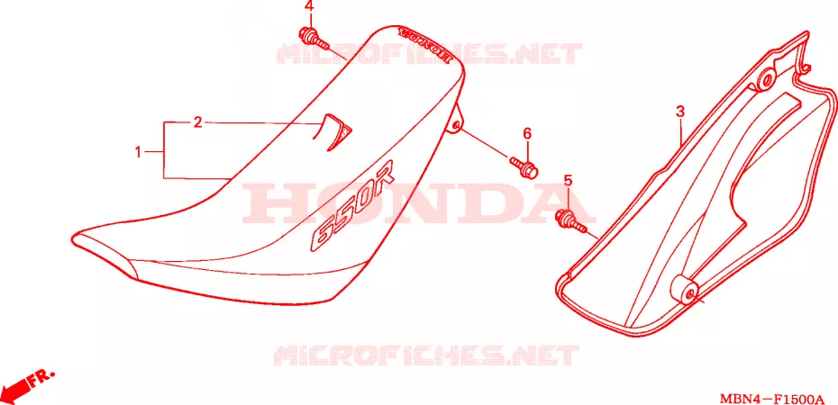 ZITTING/R. ZIJDEKSEL Honda MOTO 650 XR 2004  XR650R4