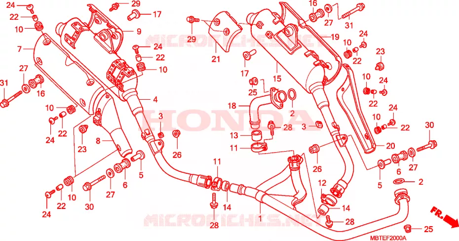 UITLAATDEMPER Honda MOTO 1000 VARADERO 2001  XL1000V1