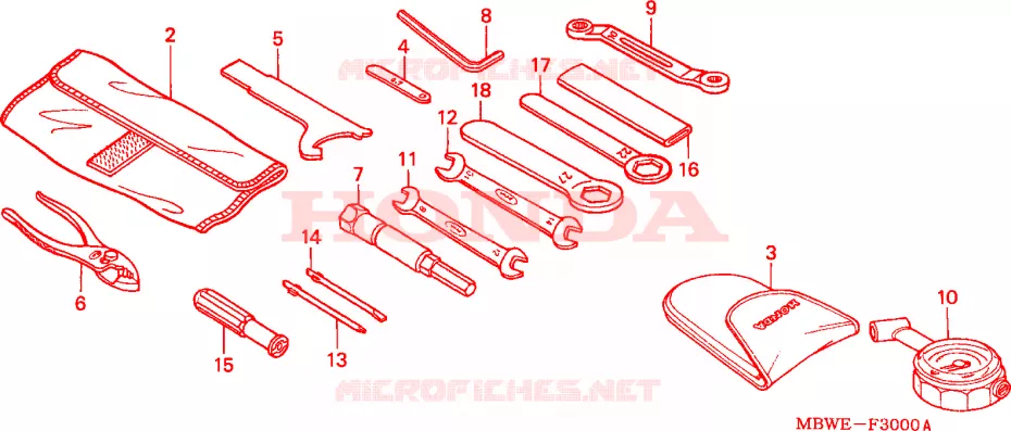 GEREEDSCHAP Honda MOTO 600 CBR 2003  CBR600F43