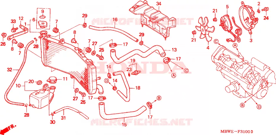 RADIATOR Honda MOTO 600 CBR 2002  CBR600FS2