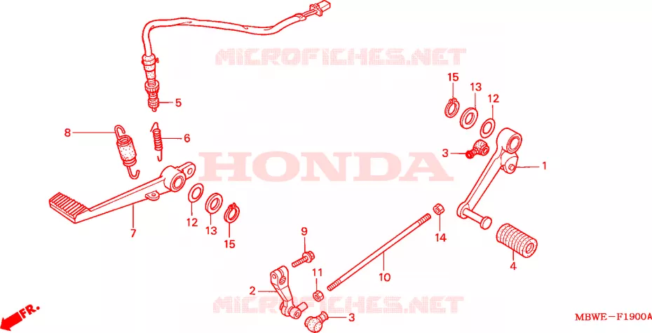 REMPEDAAL/WISSEL PEDAAL Honda MOTO 600 CBR 2004  CBR600F44