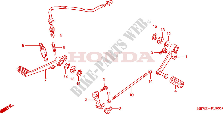 REMPEDAAL/WISSEL PEDAAL voor Honda CBR 600 F 2005