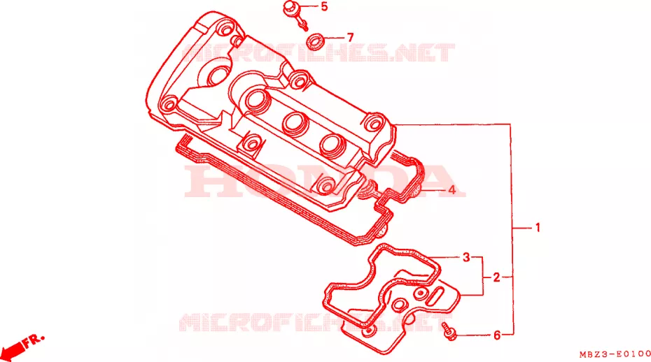 CILINDERKOP AFDEKKING Honda MOTO 600 HORNET 2003  CB600F21