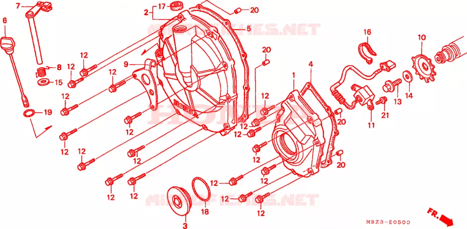 KOPPELING AFDEKKING Honda MOTO 600 HORNET 2002  CB600F21