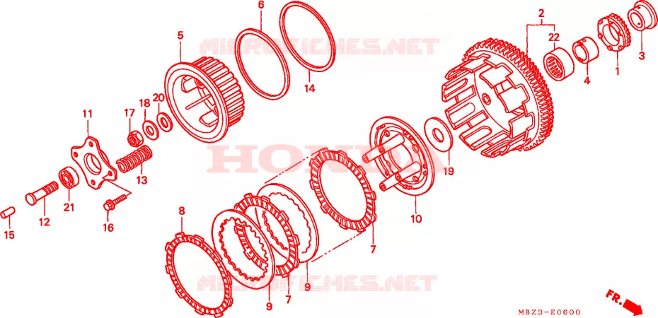 KOPPELING Honda MOTO 600 HORNET 2003  CB600F21