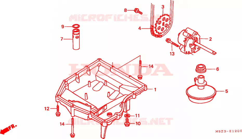 OLIEPAN/OLIEPOMP Honda MOTO 600 HORNET 2002  CB600F21