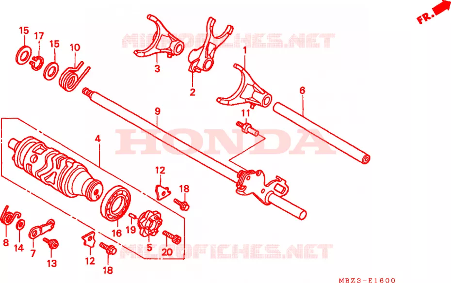 SCHAKELING TROMMEL Honda MOTO 600 HORNET 2000  CB600FY