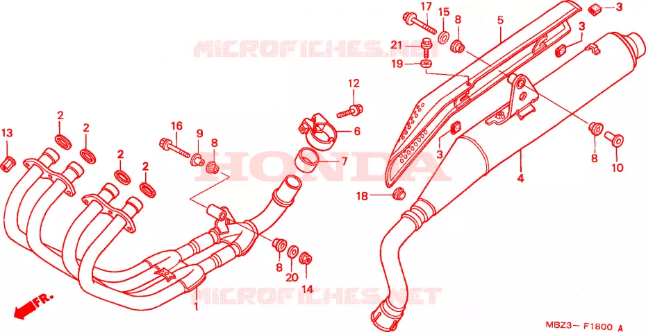 UITLAATDEMPER Honda MOTO 600 HORNET 2003  CB600F21