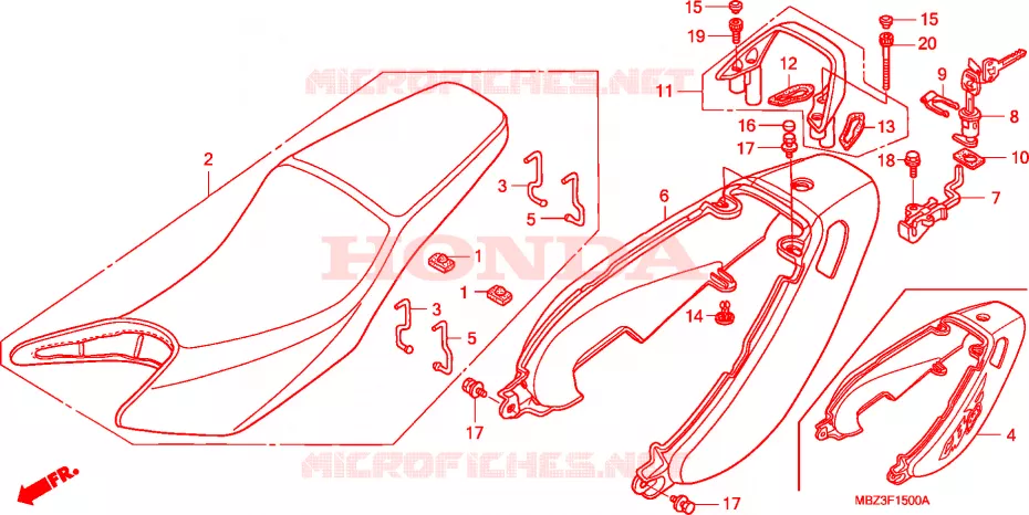 ZITTING/ZITTING KAP Honda MOTO 600 HORNET 2003  CB600F21