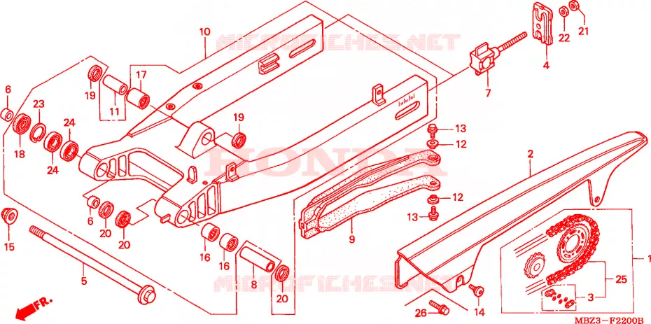 ZWAAI-ARM Honda MOTO 600 HORNET 2002  CB600F21