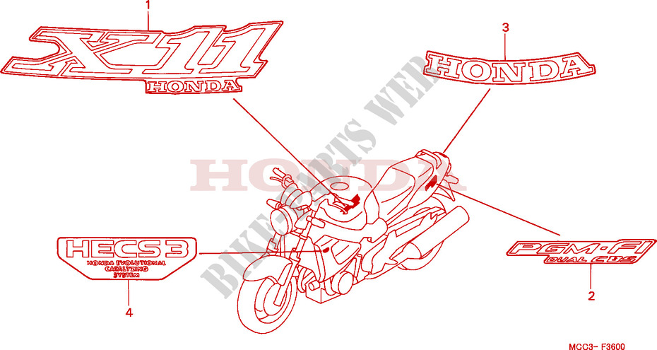 MERK voor Honda CB 1100 X11 2001