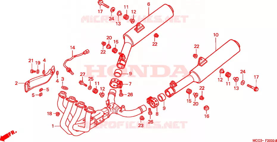 UITLAATDEMPER Honda MOTO 1100 CB 2000  CB1100SFY