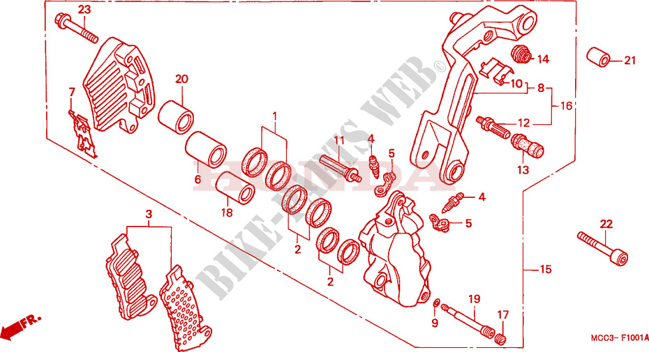 VOOR REMKLAUW(2) voor Honda CB 1100 X11 2000