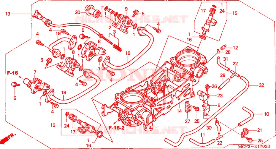 GAS HUIS(MONT.) (VTR1000SP2/3/4/5/6) Honda MOTO 1000 SP 2004  VTR1000SP3
