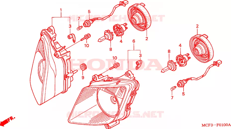 KOPLAMP Honda MOTO 1000 SP 2004  VTR1000SP3