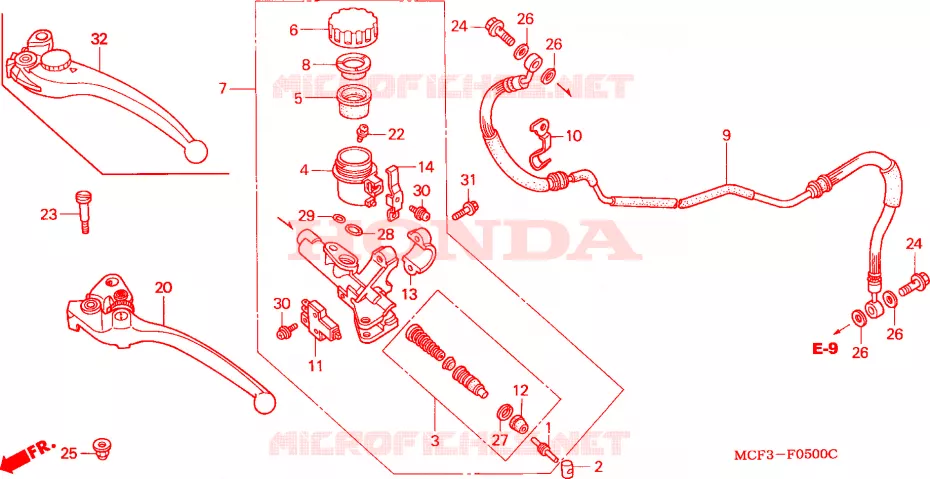 KOPPELING HOOFDCILINDER Honda MOTO 1000 SP 2005  VTR1000SP5