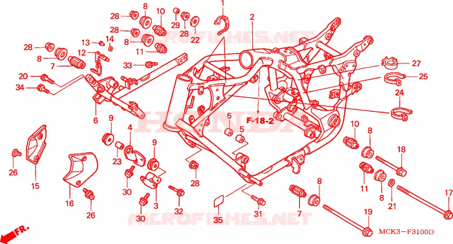 FRAME CHASSIS Honda MOTO 1100 SHADOW 2000  VT1100C2Y_A