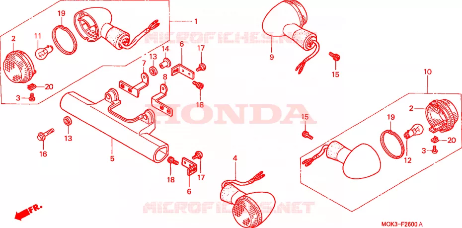KNIPPERLICHT Honda MOTO 1100 SHADOW 2005  VT1100C25