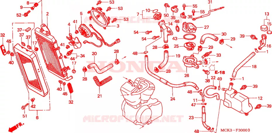 RADIATOR Honda MOTO 1100 SHADOW 2005  VT1100C25