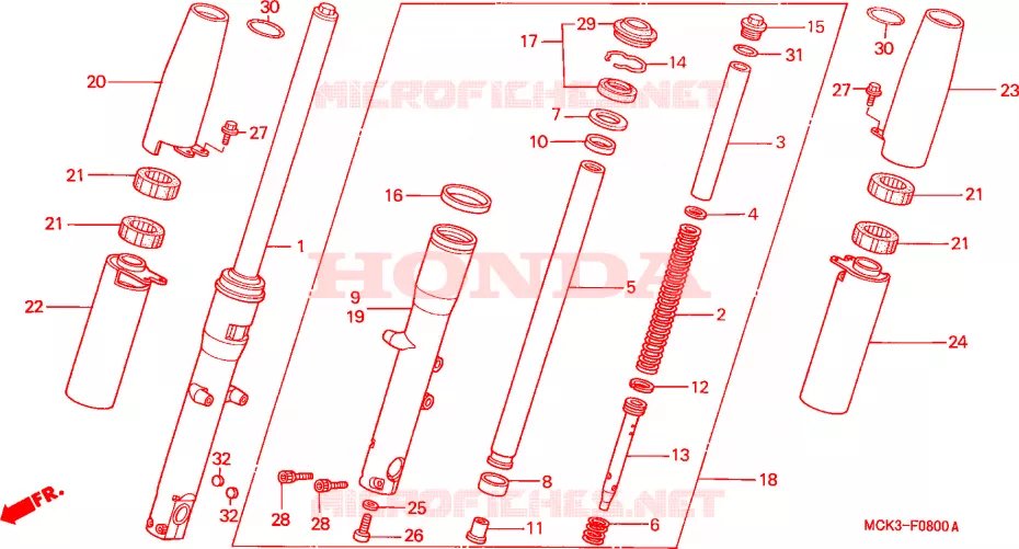 VOOR VORK Honda MOTO 1100 SHADOW 2000  VT1100C2Y