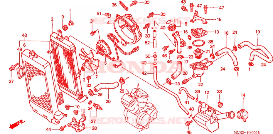 RADIATOR Honda MOTO 750 SHADOW 2003  VT750DCA3