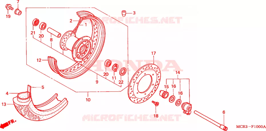 VOOR WIEL Honda MOTO 750 SHADOW 2002  VT750DC2_A