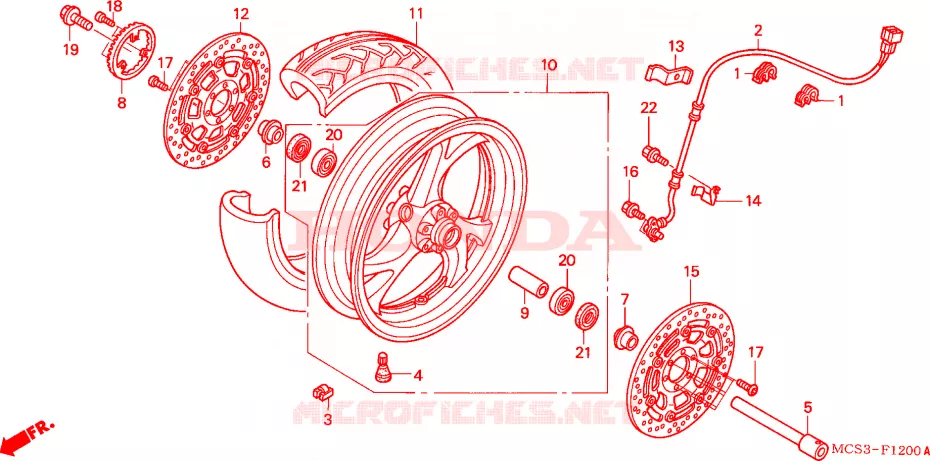 VOOR WIEL Honda MOTO 1300 PAN-EUROPEAN 2003  ST13003