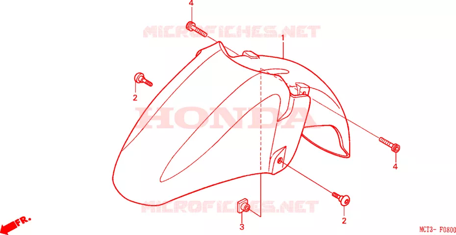 VOOR STROOMLIJNKAP (FJS6001/2/D3/D4/D5) Honda SCOOTER 600 SILVERWING 2003  FJS600D3
