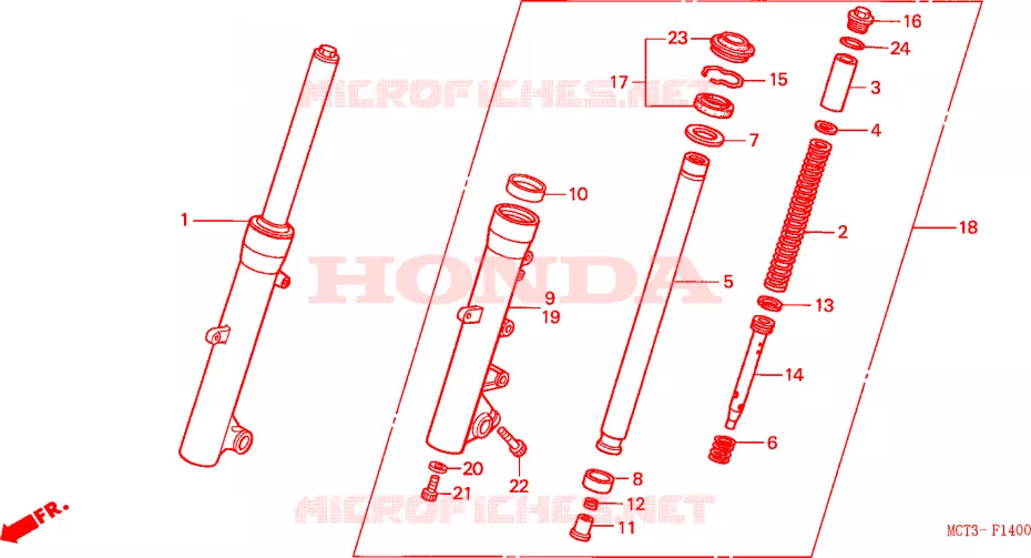VOOR VORK Honda SCOOTER 600 SILVERWING 2005  FJS600A4