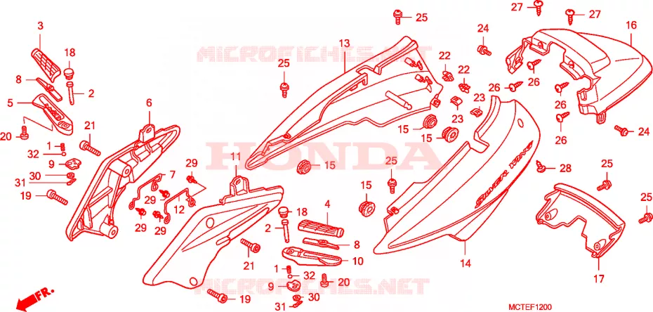 CHASSIS AFDEKKING Honda SCOOTER 400 SILVERWING 2007  FJS400D7